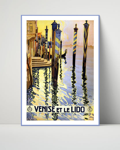 Classic Travel Unframed Poster -  Venice - Le Lido Reflections