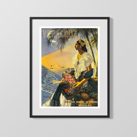 Classic Travel Poster - Veracruz - Mexico Travel Vintage Framed Prints Gallery Frame 16x20
