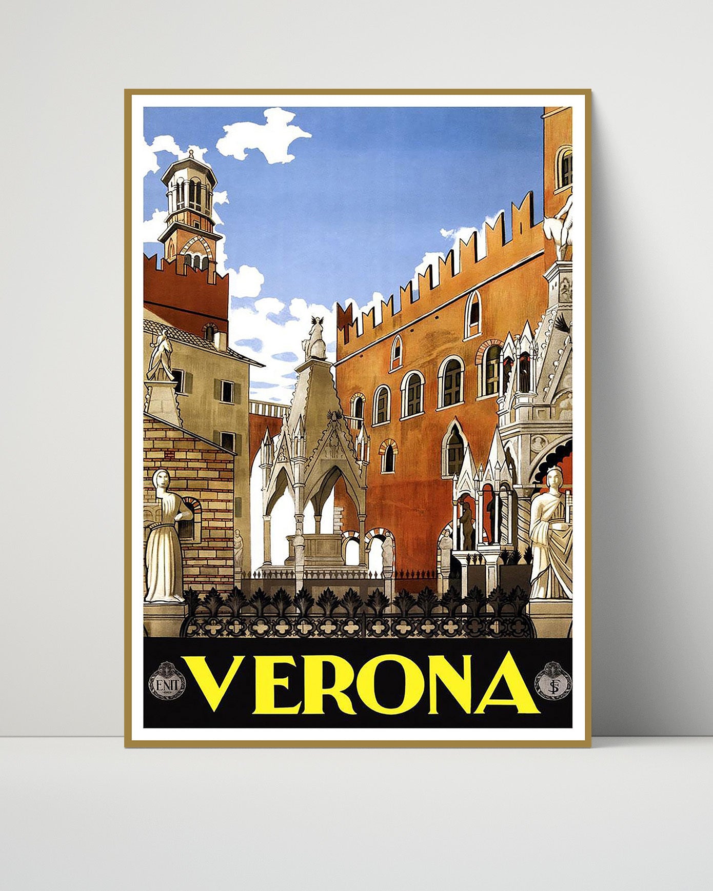 Verona Italy Vintage Travel Print 16x20 Unframed Print travel wall art print