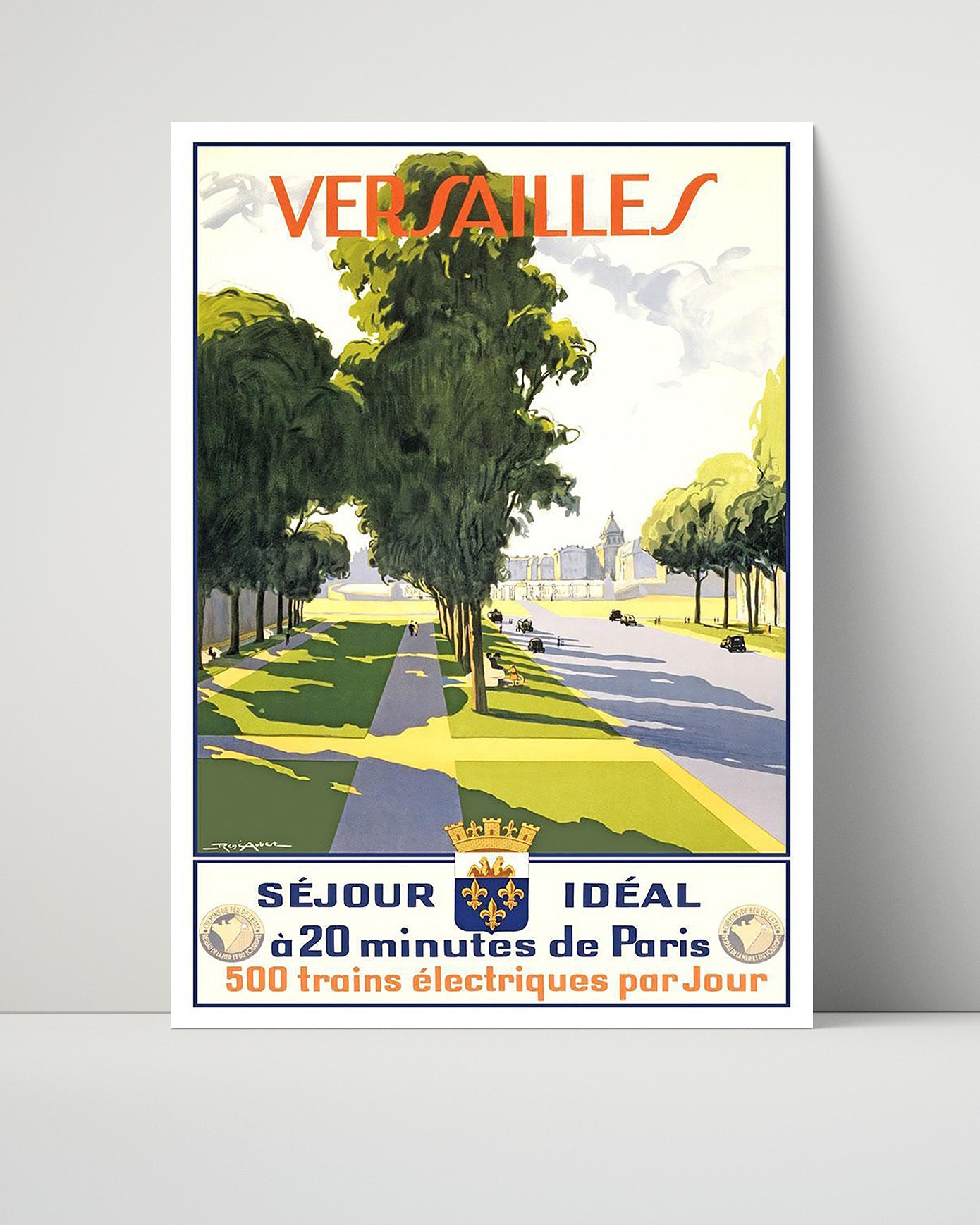 Versailles France Vintage Travel Print 16x20 Unframed Print travel wall art print
