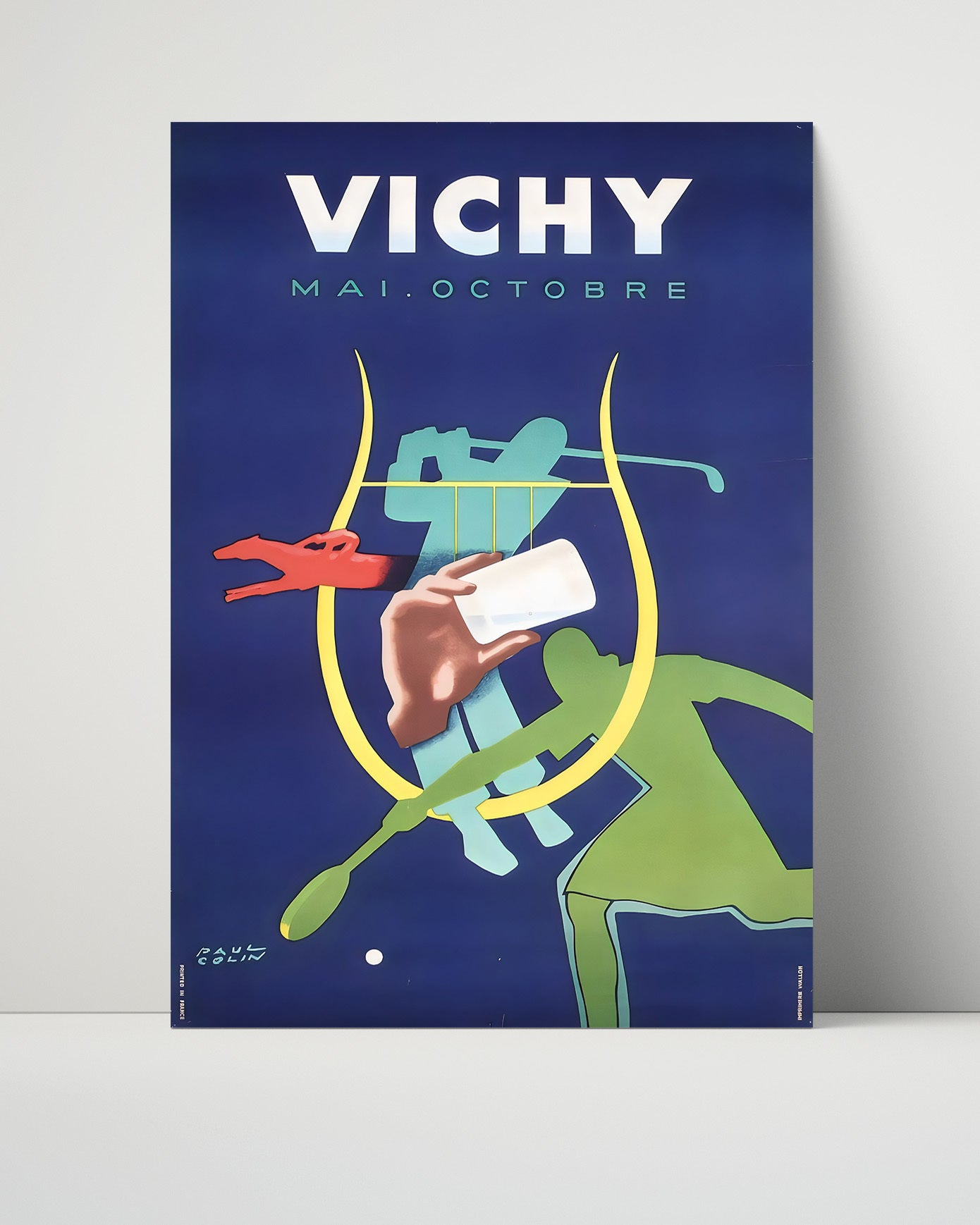 Vichy Mai Octobre Vintage Travel Print 16x20 Unframed Print travel wall art print