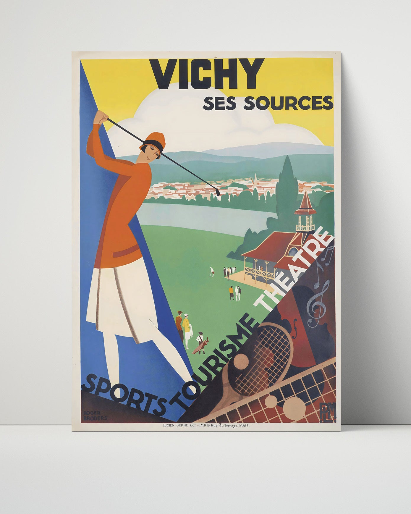 Vichy Ses Sources Vintage Travel Print 16x20 Unframed Print travel wall art print