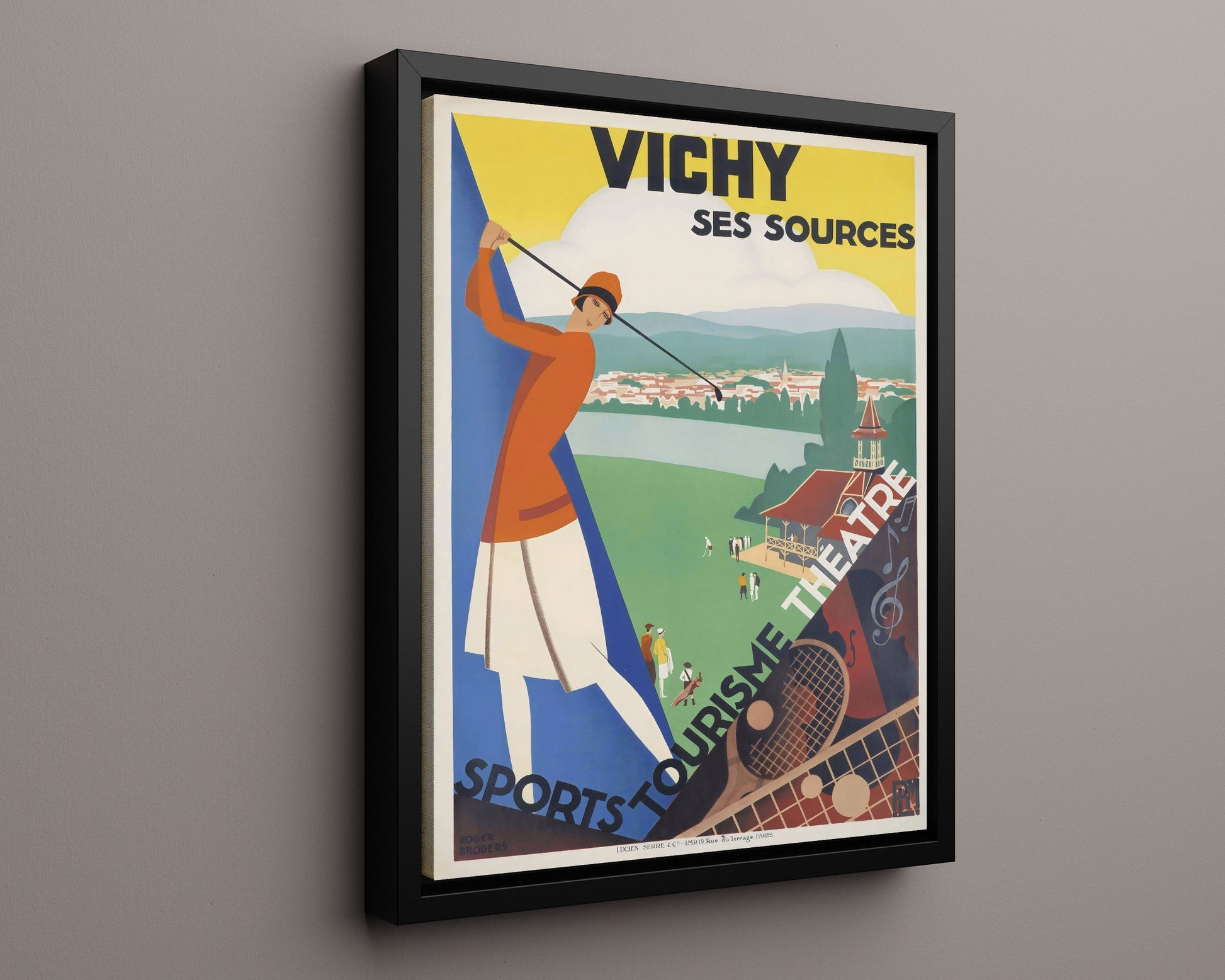 Classic Travel Poster - Vichy - Ses Sources Travel Vintage Framed Prints Floating Canvas 16x20