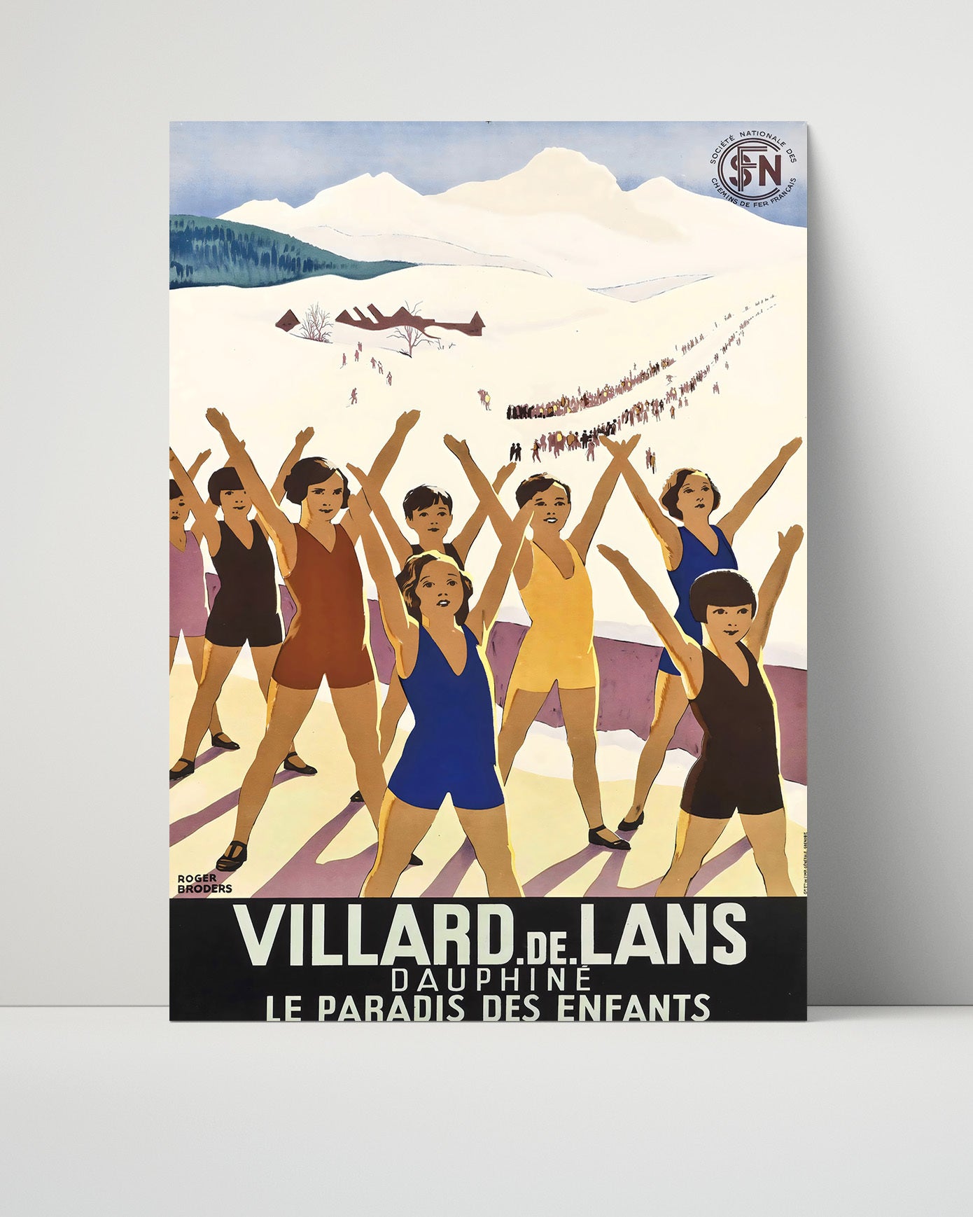 Villard de Lans Ski Paradise Vintage Travel Print 16x20 Unframed Print travel wall art print