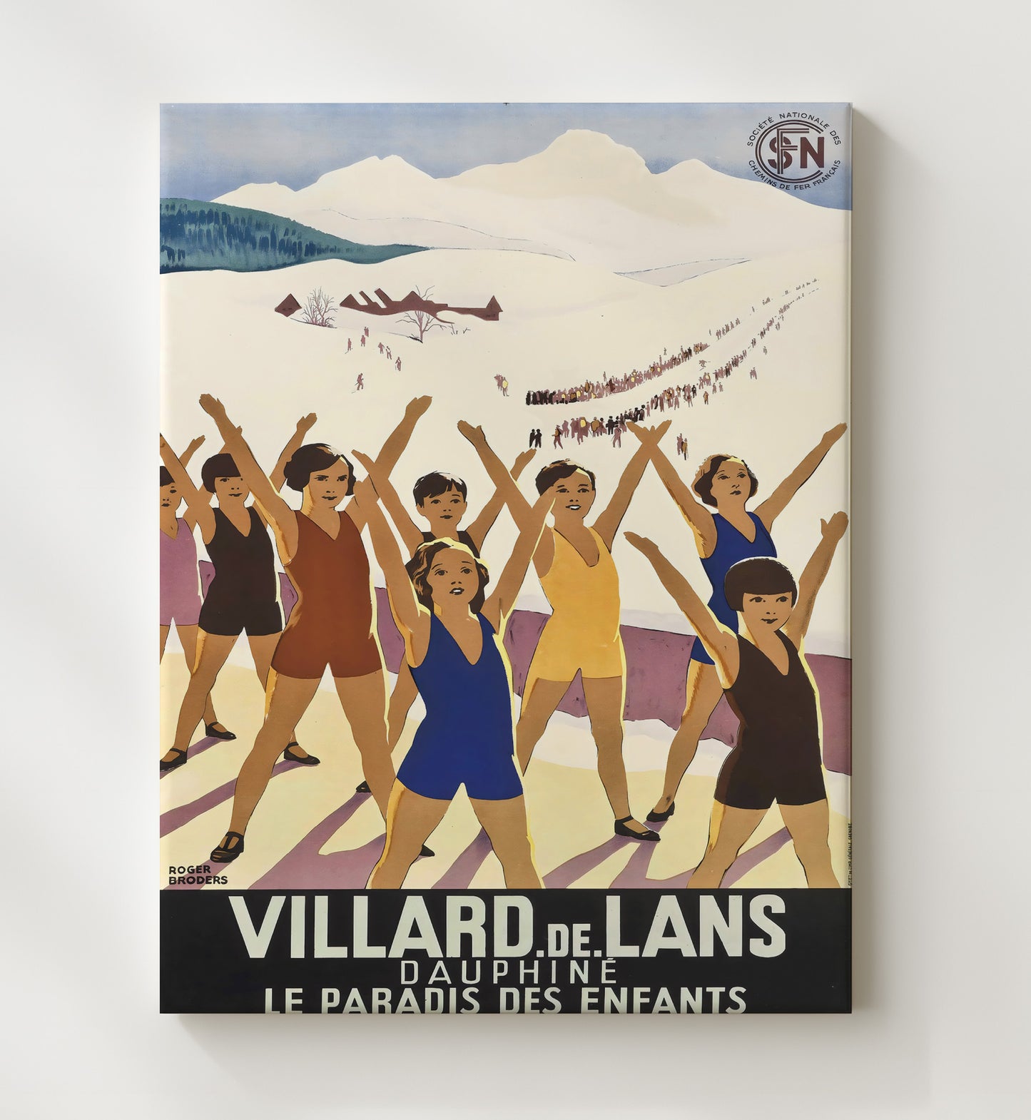 Villard de Lans Ski Paradise Vintage Travel Print 20x24 Canvas travel wall art print