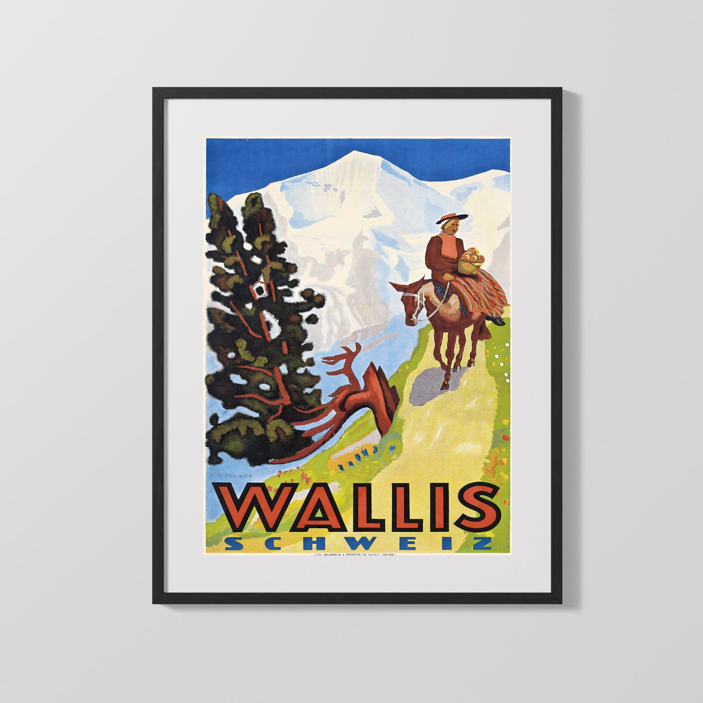 Classic Travel Poster - Wallis - Switzerland