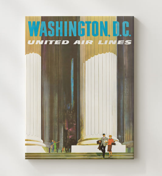 Washington DC United Airlines - Travel - 20x24 Canvas