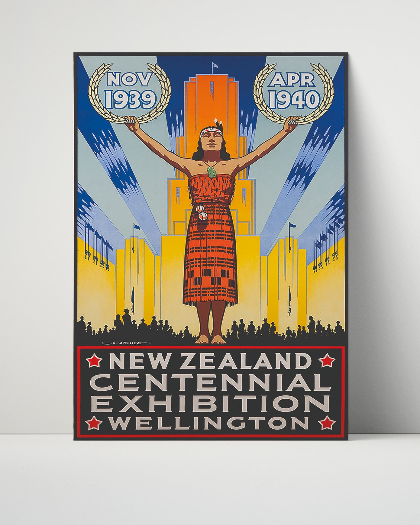 Wellington Centennial Exhibition 1939 1940 Vintage Travel Print 16x20 Unframed Print travel wall art print