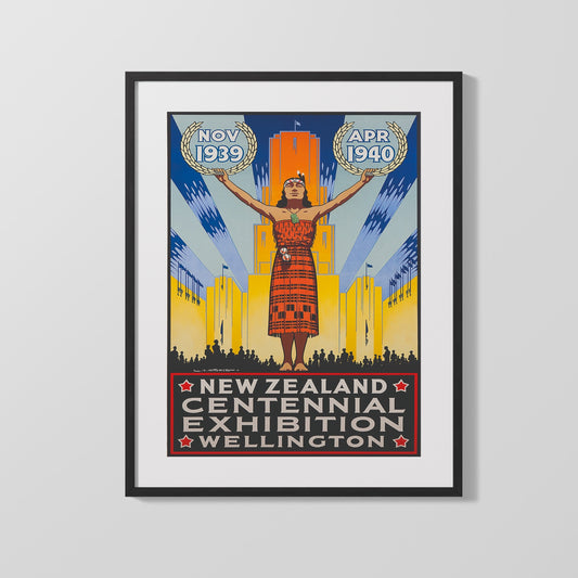 Classic Travel Poster - Wellington - Centennial Exhibition 1939-1940 Travel Vintage Framed Prints Gallery Frame 16x20