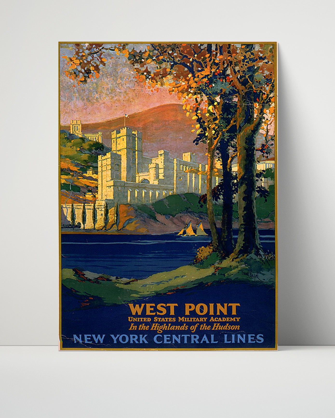 West Point Military Academy Vintage Travel Print 16x20 Unframed Print travel wall art print