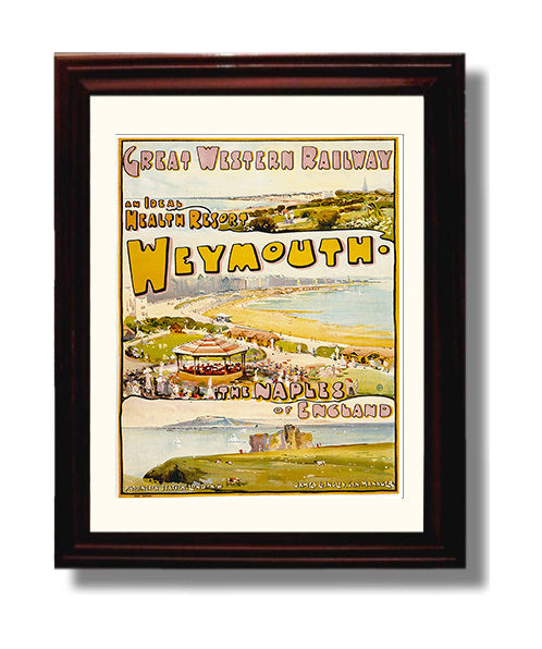 Weymouth Health Resort travel poster wall art 8x10 Canvas