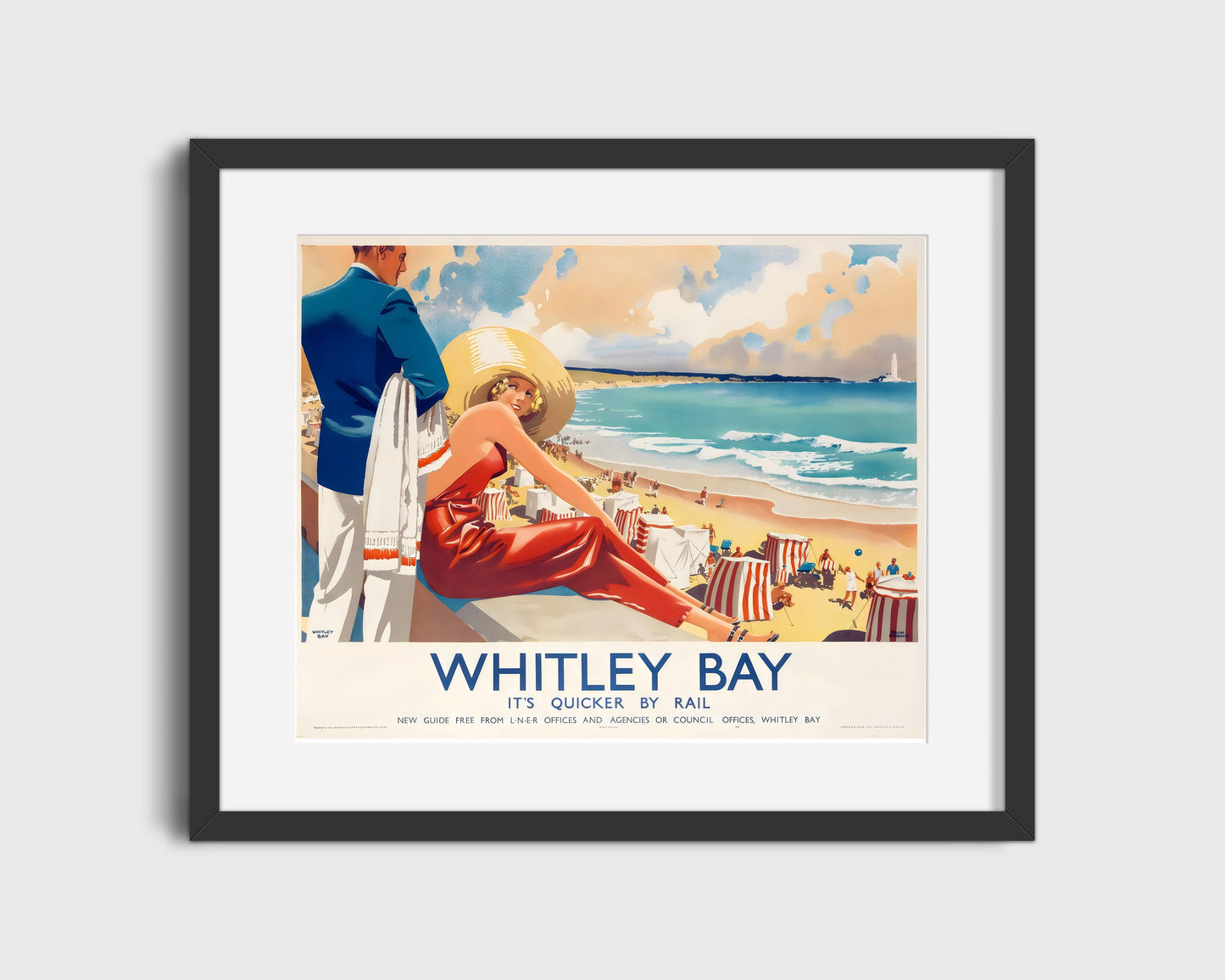 Classic Travel Poster - Whitley Bay - Seaside Railway Holiday