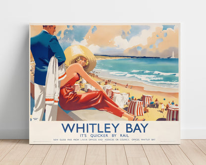 Classic Travel Unframed Poster -  Whitley Bay - Seaside Railway Holiday