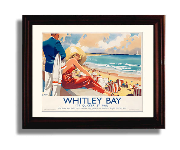 Classic Travel Poster - Whitley Bay - Seaside Railway Holiday