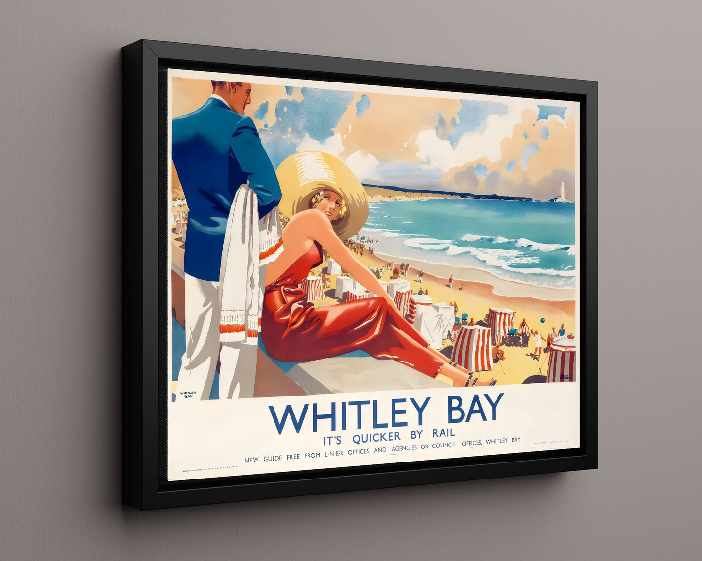 Classic Travel Poster - Whitley Bay - Seaside Railway Holiday