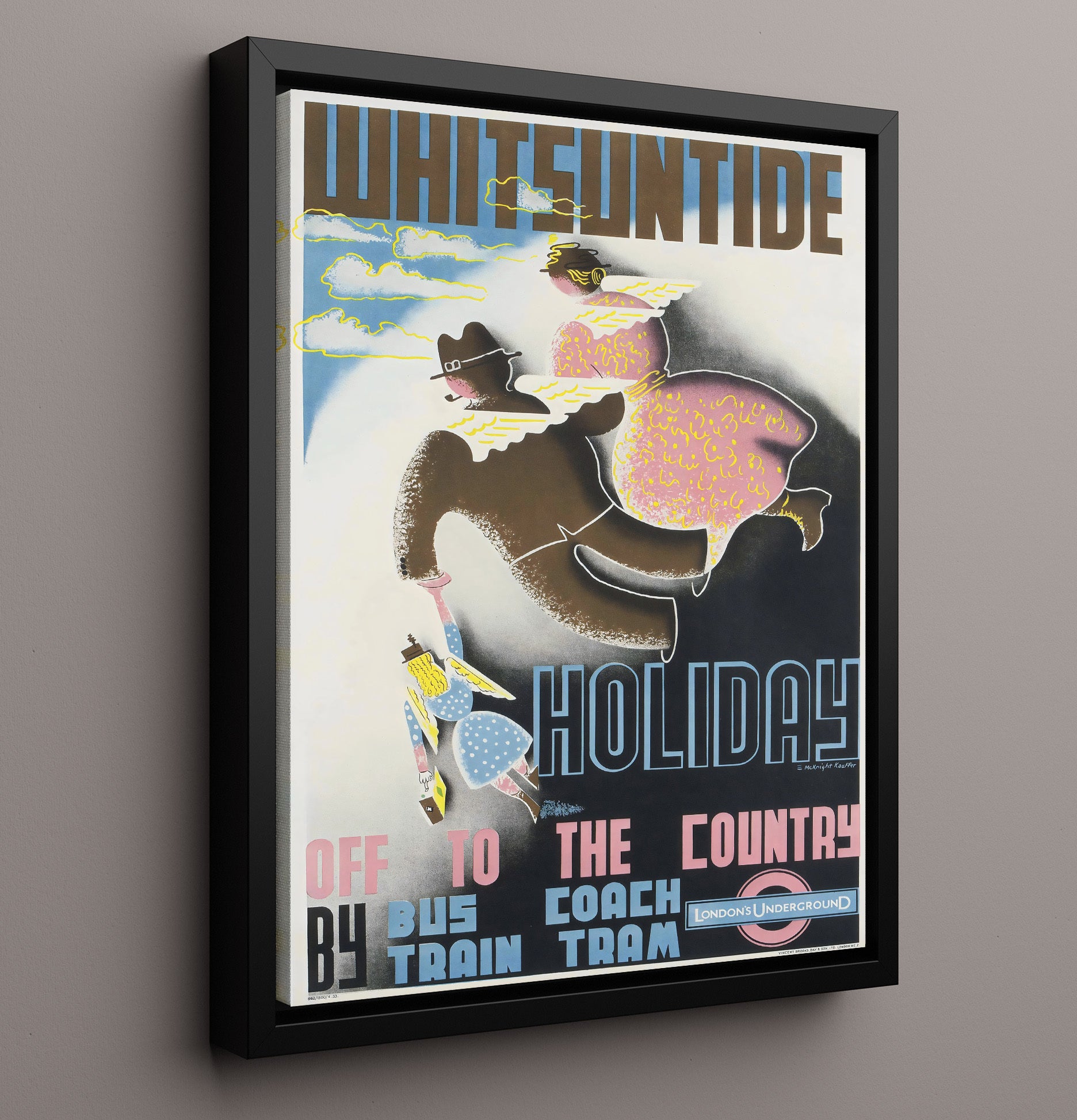 Whitsuntide Holiday Travel Vintage Travel Print 16x20 Framed Canvas travel wall art print