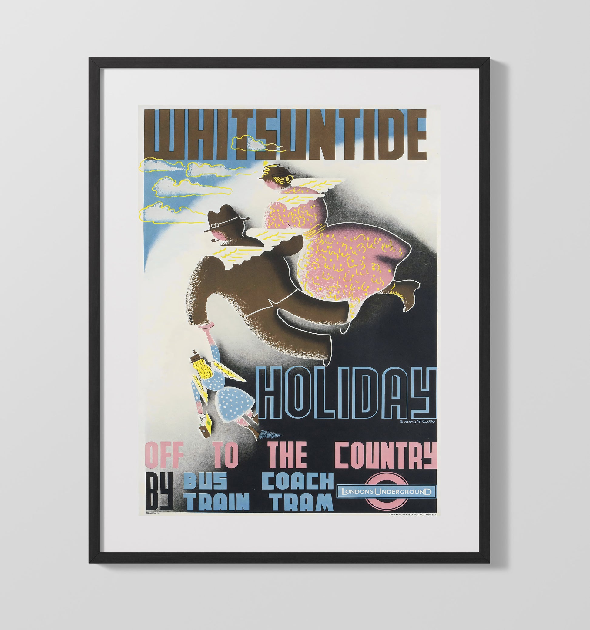 Whitsuntide Holiday Travel Vintage Travel Print 16x20 Gallery Frame travel wall art print