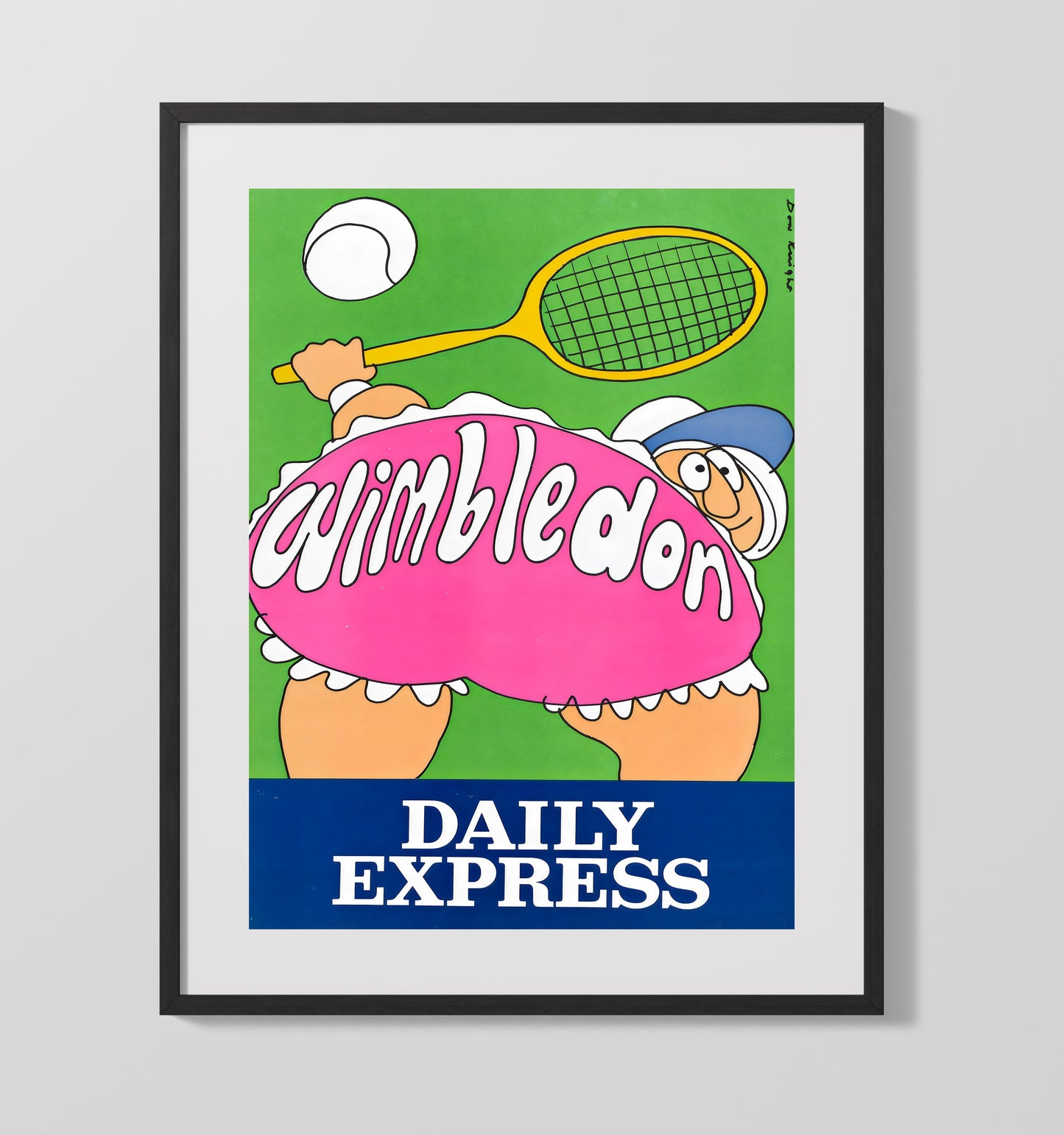 Wimbledon DailyExpress Vintage Travel Print 16x20 Gallery Frame travel wall art print