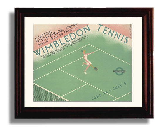 Wimbledon Vintage Travel Print 8x10 Beveled Frame travel wall art print
