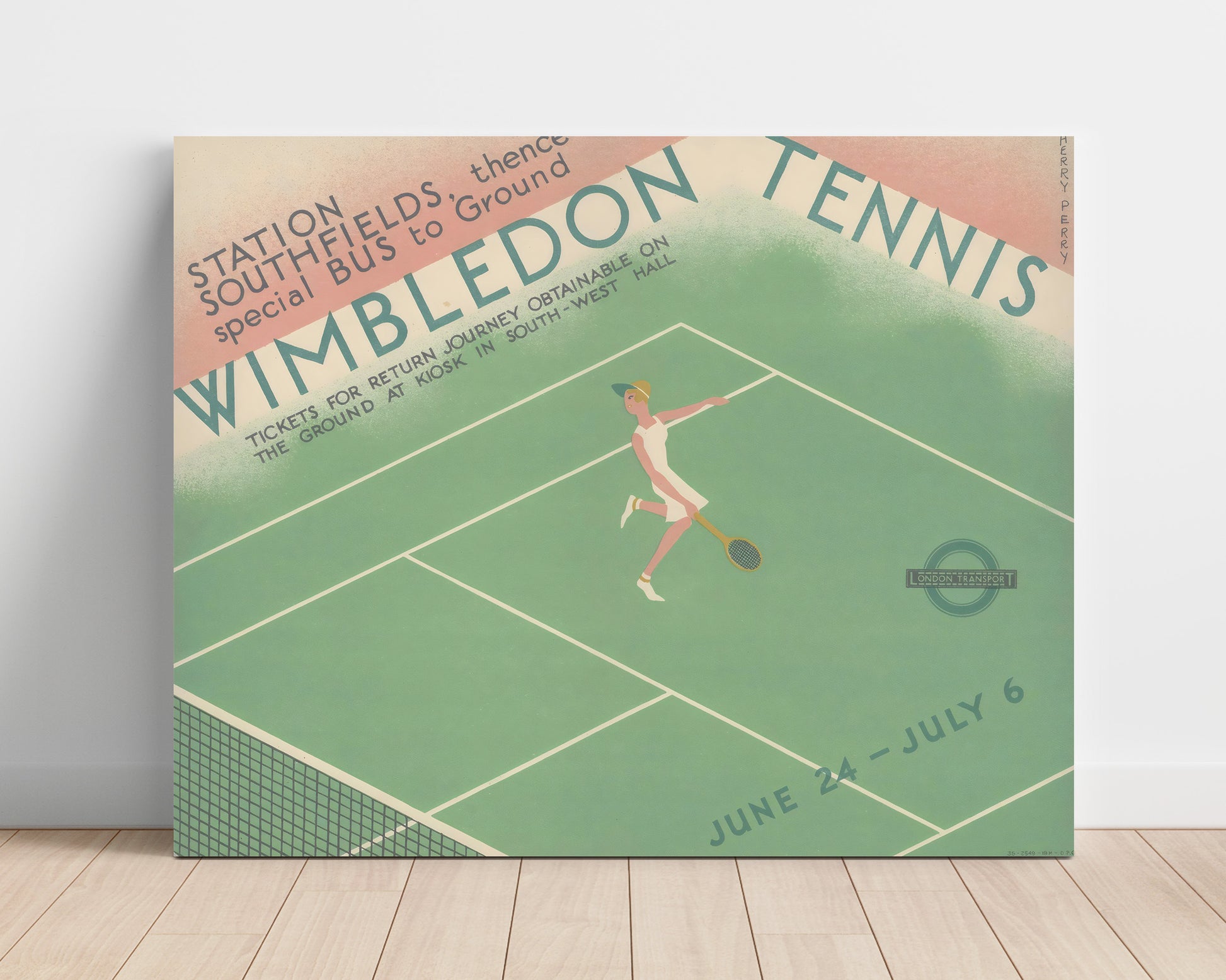 Wimbledon Vintage Travel Print 16x20 Unframed Print travel wall art print