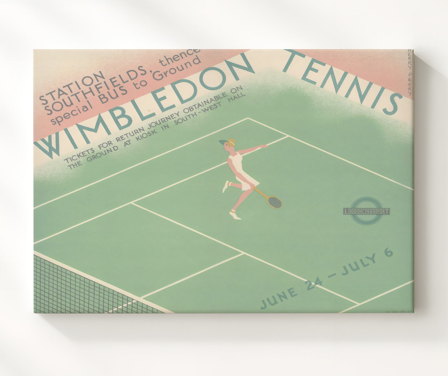 Wimbledon Vintage Travel Print 20x24 Canvas travel wall art print