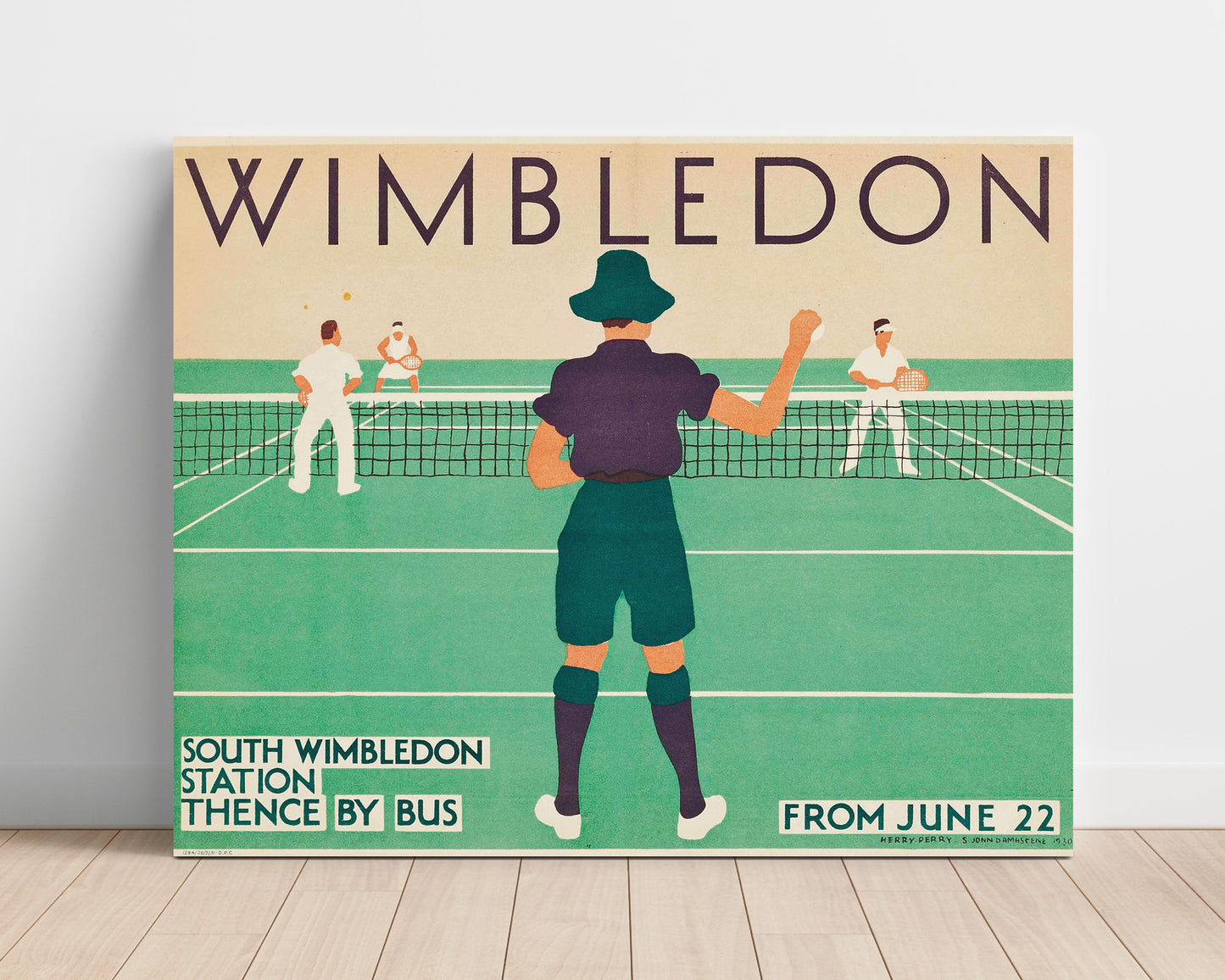 Wimbledon Tennis Vintage Travel Print 16x20 Unframed Print travel wall art print