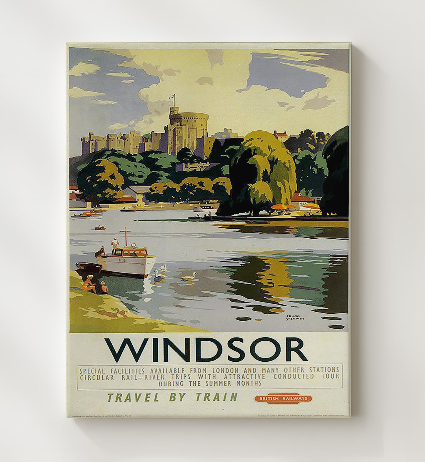 Windsor Travel By Train Vintage Travel Print 20x24 Canvas travel wall art print
