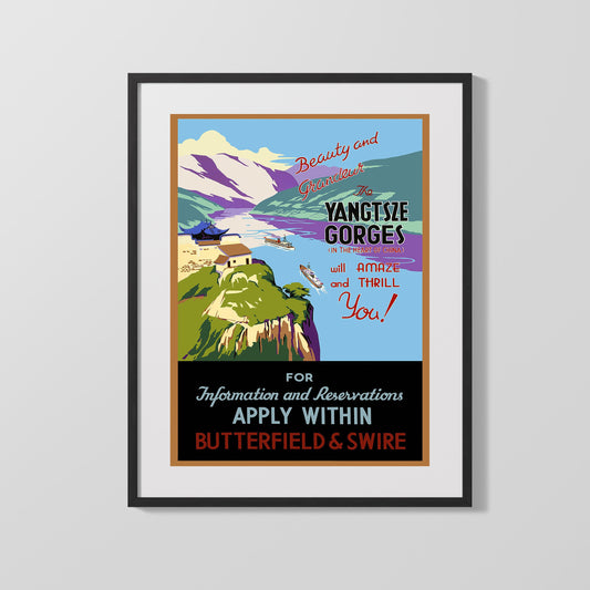 Classic Travel Poster - Yangtsze China - Apply Within
