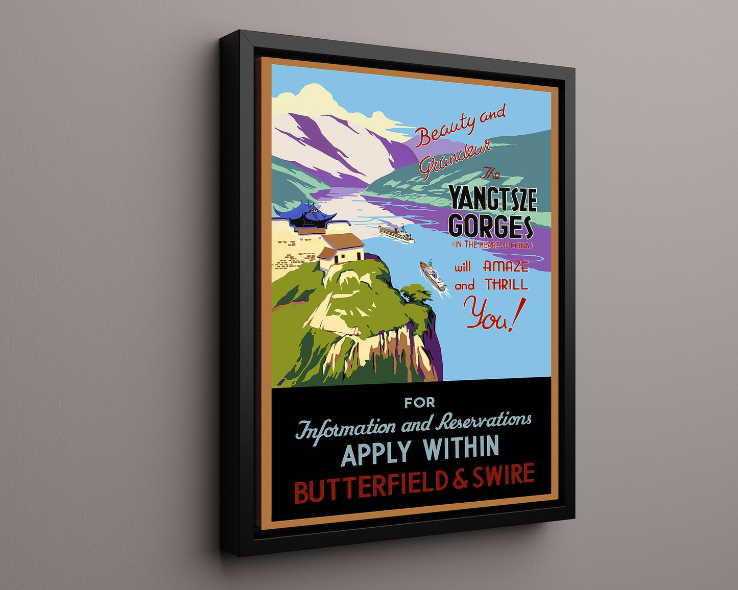 Classic Travel Poster - Yangtsze China - Apply Within