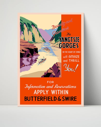 Classic Travel Unframed Poster -  Yangtsze China - Beauty and Grandeur