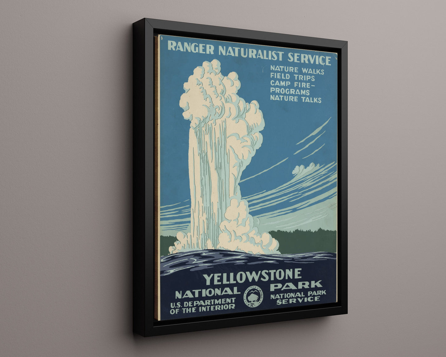 Classic Travel Poster - Yellowstone National Park - Ranger Naturalist Service 1938
