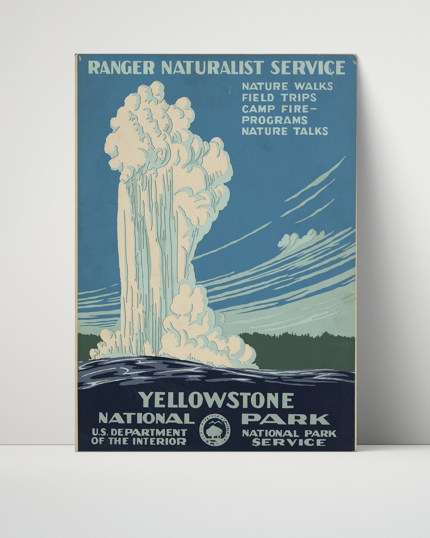 Yellowstone National Park Ranger Naturalist Service 1938 Vintage Travel Print 16x20 Unframed Print travel wall art print