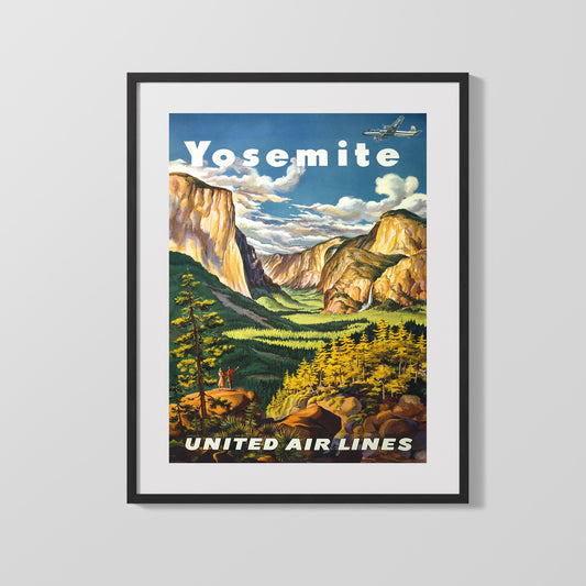 Classic Travel Poster - Yosemite - United Air Lines