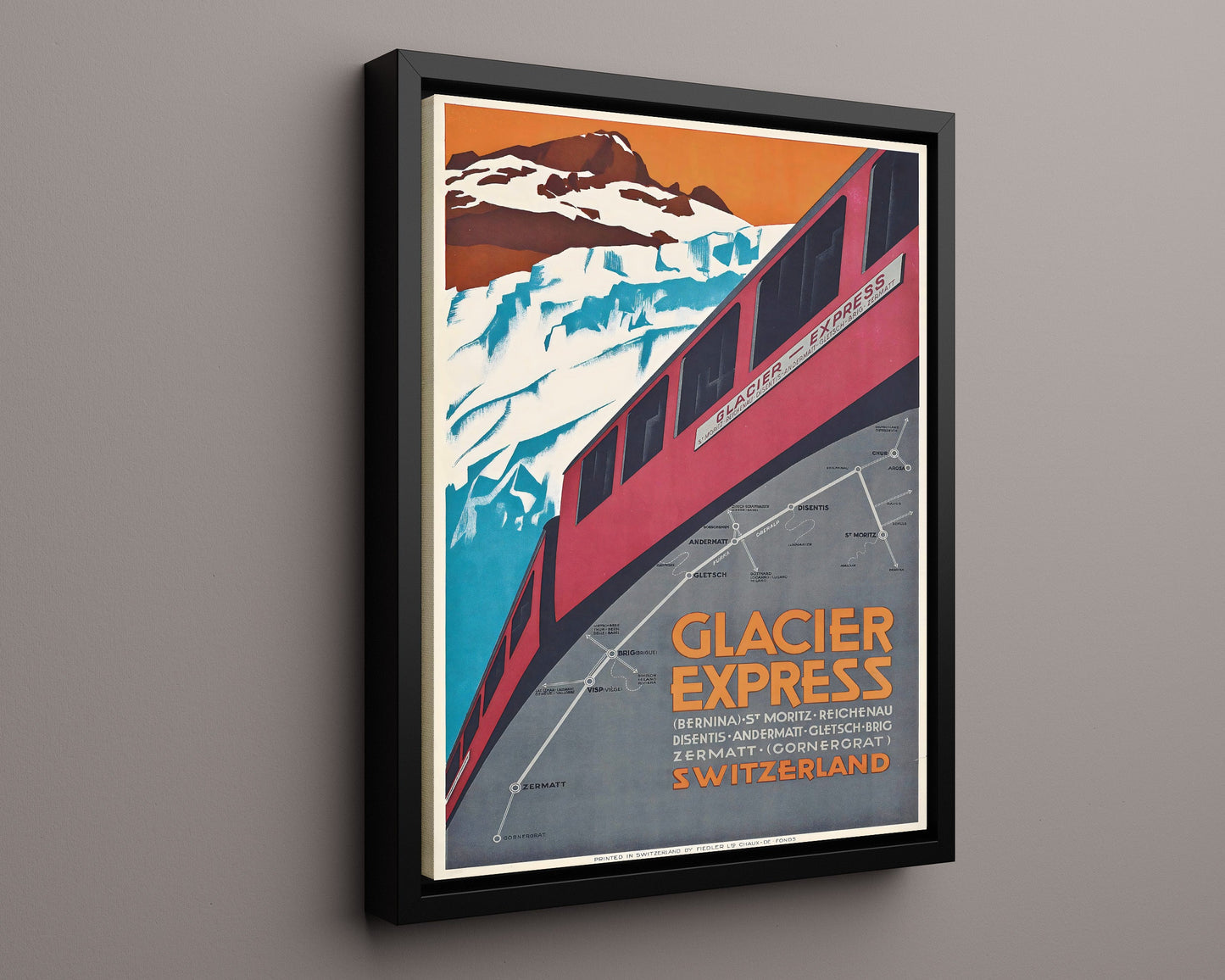 Classic Travel Poster - Zermatt - Glacier Express Train