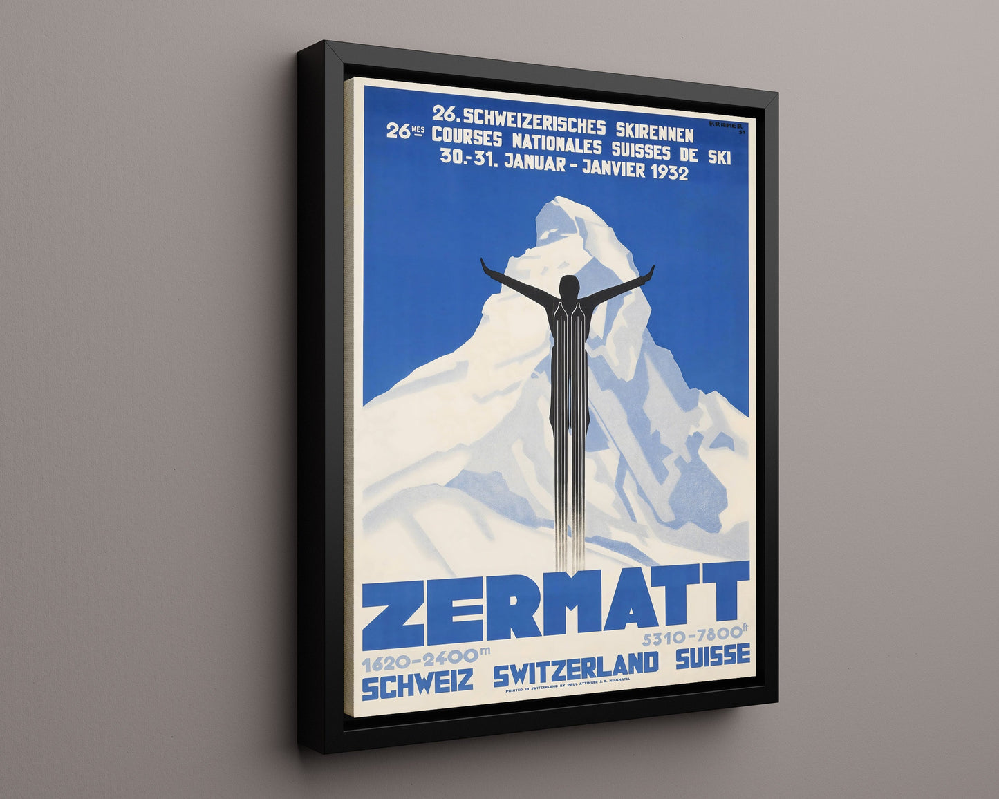 Classic Travel Poster - Zermatt - Ski Races