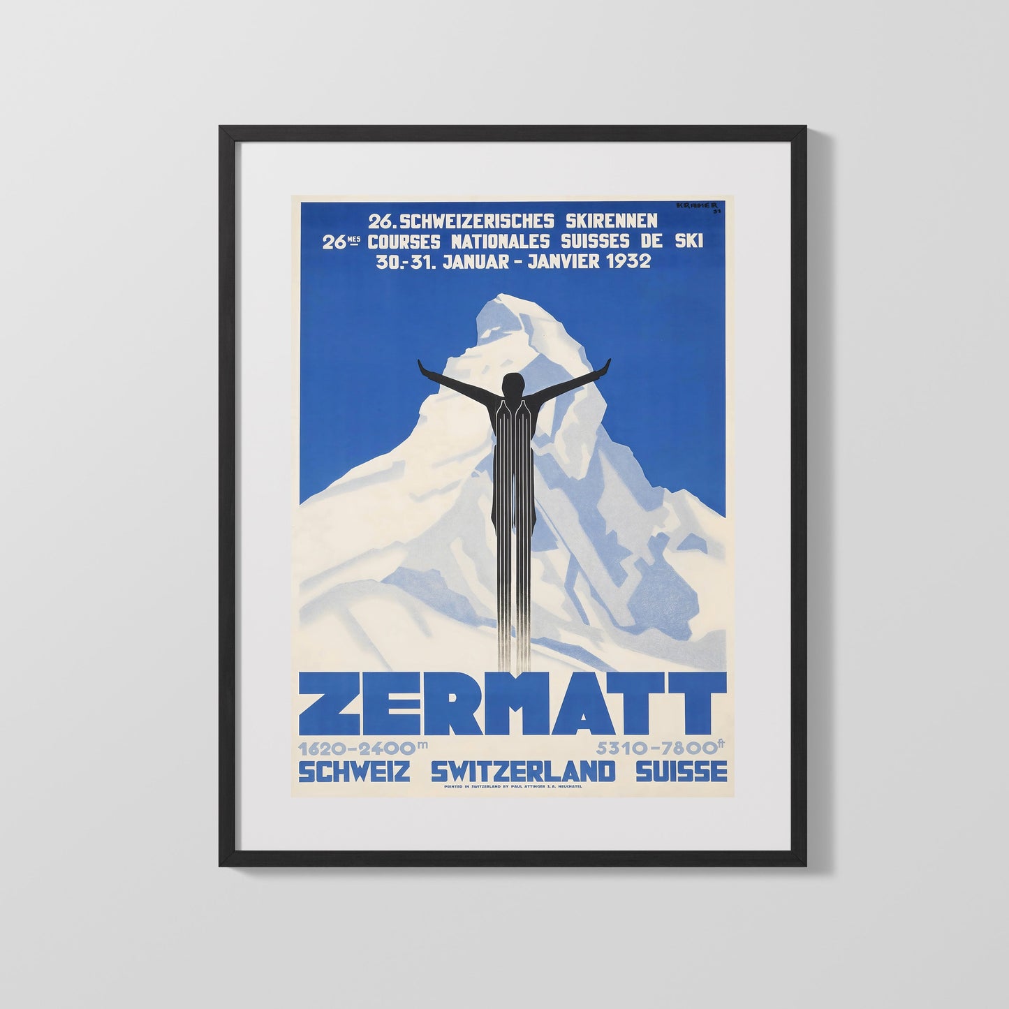Classic Travel Poster - Zermatt - Ski Races