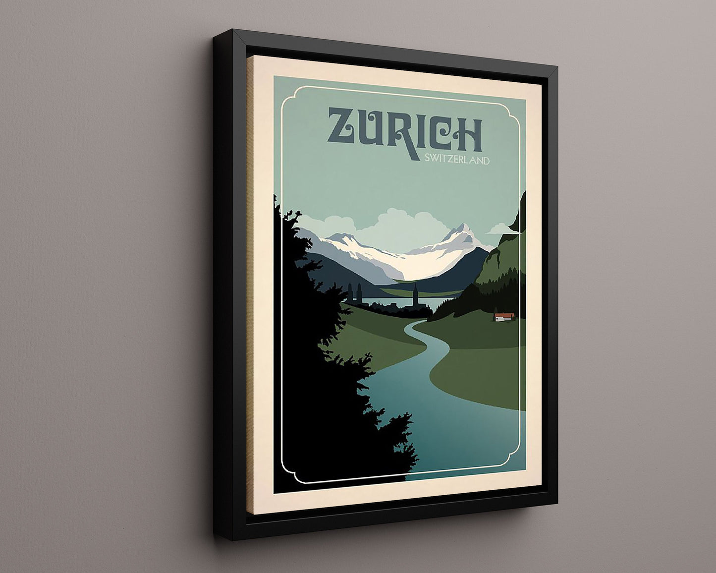 Classic Travel Poster - Zurich - Alps River