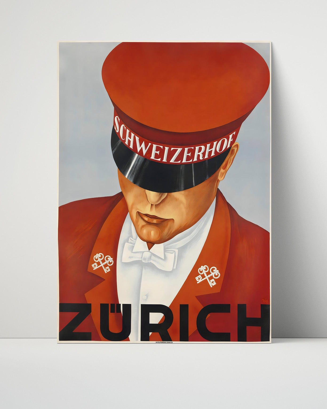 Zurich Schweizerhof Vintage Travel Print 16x20 Unframed Print travel wall art print
