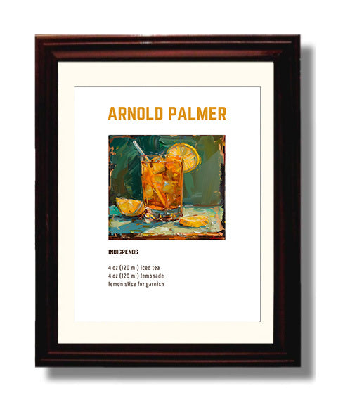 Arnold Palmer 8x10 Beveled Frame cocktail recipe wall art print – Cocktail Recipies decor