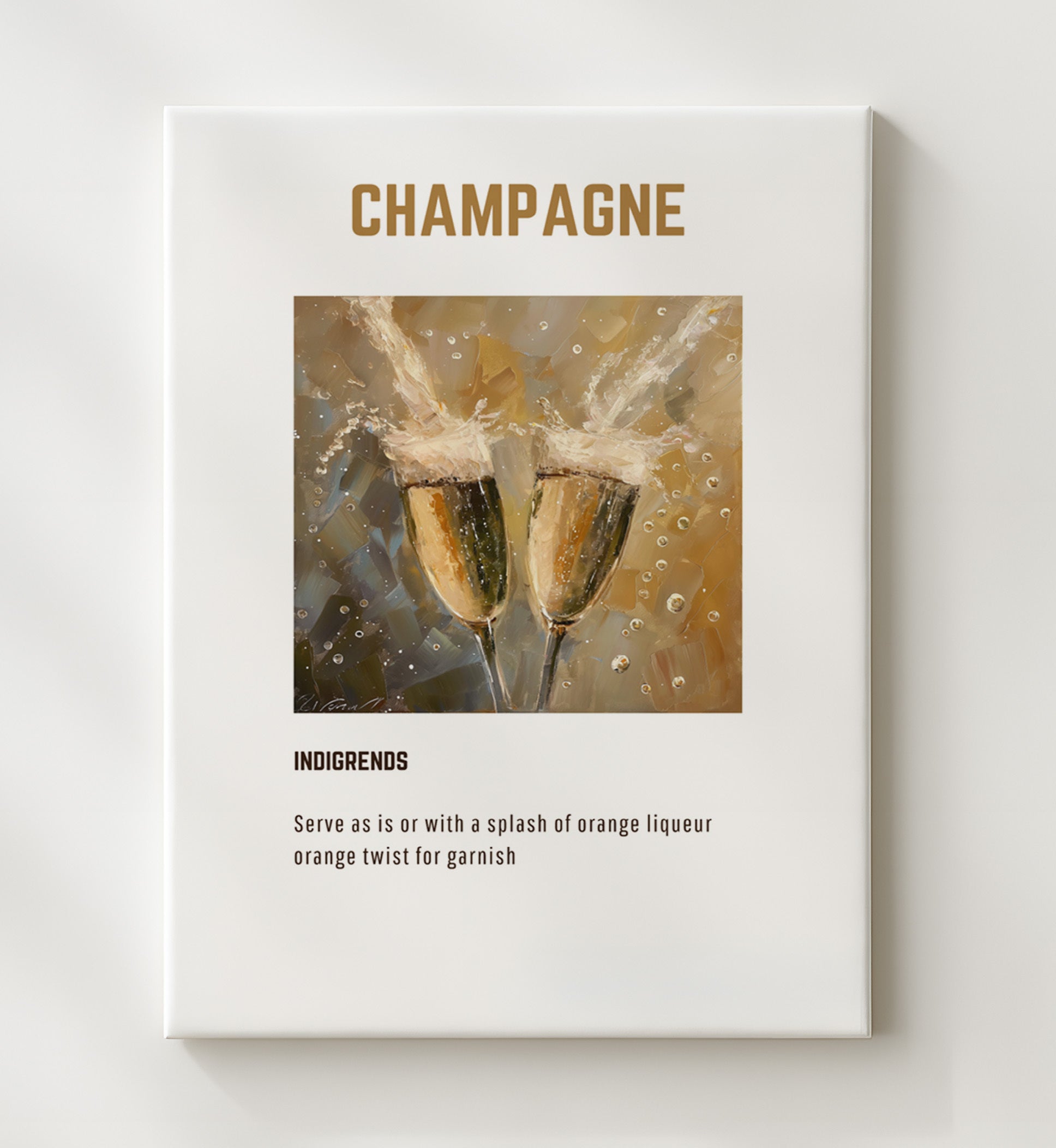 Aviation 20x24 Canvas cocktail recipe wall art print – Cocktail Recipies decor