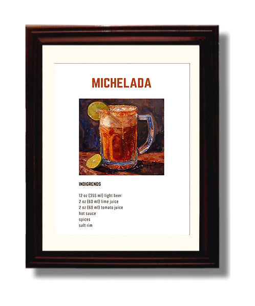 Cherry Moon 8x10 Beveled Frame cocktail recipe wall art print – Cocktail Recipies decor