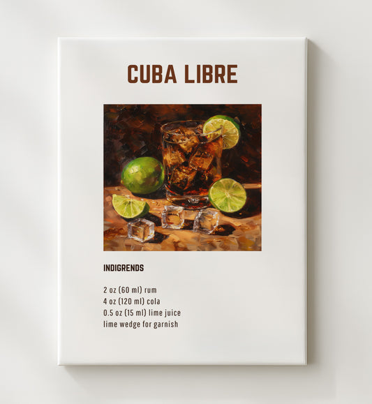 Cuba Libre 16x20 Gallery Frame cocktail recipe wall art