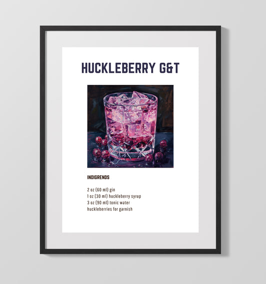 Huckleberry Gin & Tonic - Berry Botanical Gin Refresh - 16x20 Gallery Frame