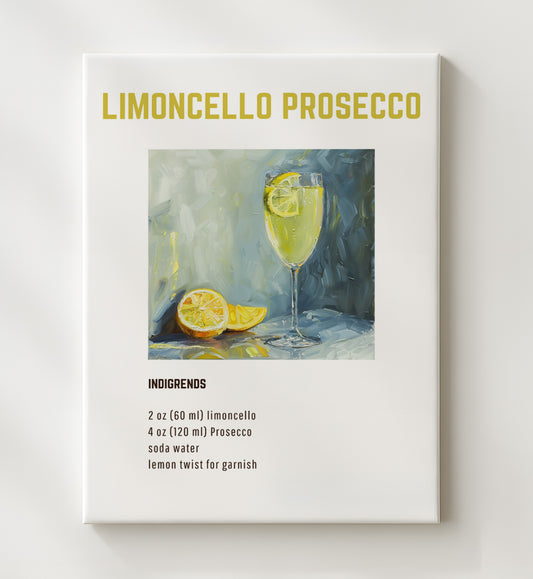 Limoncello Prosecco 16x20 Gallery Frame cocktail recipe wall art