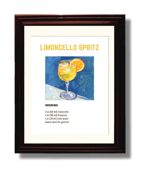 Limoncello Spritz 8x10 Beveled Frame cocktail recipe wall art