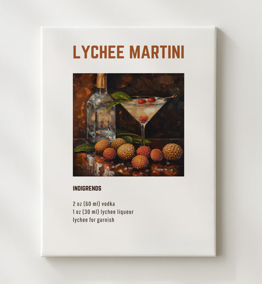 Lychee Martini 16x20 Gallery Frame cocktail recipe wall art