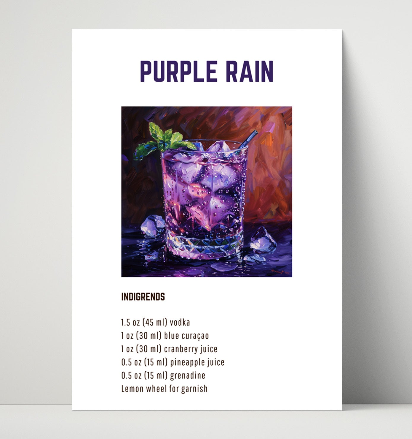 Margarita 16x20 Unframed Print cocktail recipe wall art print – Cocktail Recipies decor