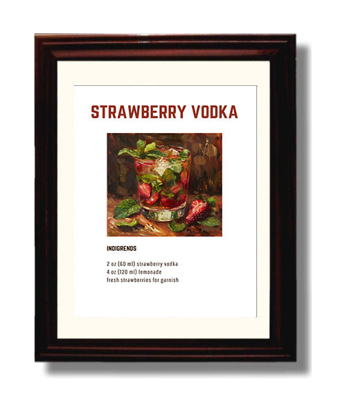 Mint Julep 8x10 Beveled Frame cocktail recipe wall art print – Cocktail Recipies decor