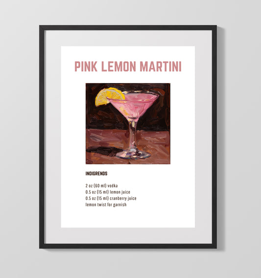 Pink Lemon Martini - Sweet Tart Cranberry Lemon Martini - 16x20 Gallery Frame