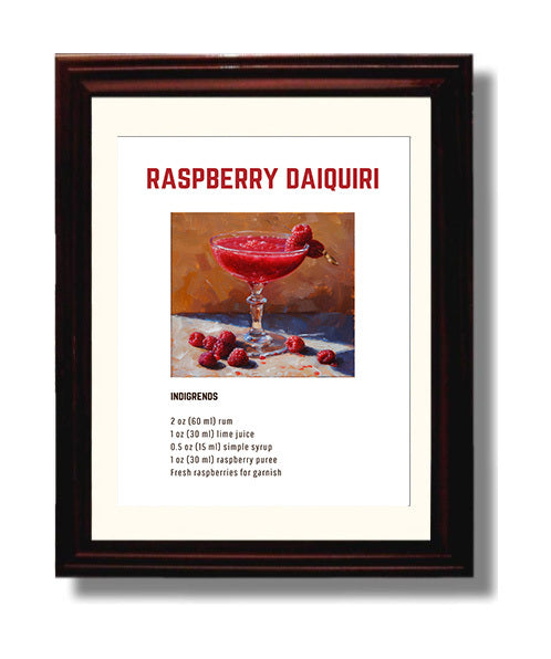Pomegranate Margarita 8x10 Beveled Frame cocktail recipe wall art print – Cocktail Recipies decor